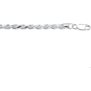 Zilveren Collier koord gediamanteerd 3 1002197 42 cm