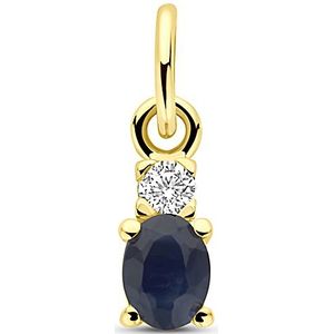 14K geelgoud hanger saffier en zirkonia 12 mm 4034252