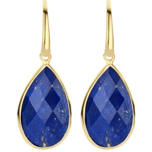 zilver verguld (geel) oorhangers lapis 14.12ct (2x 7.06ct) franse haak 2102879