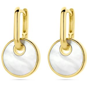 zilver verguld (geel) klapoorringen parelmoer 1 micron 2103631