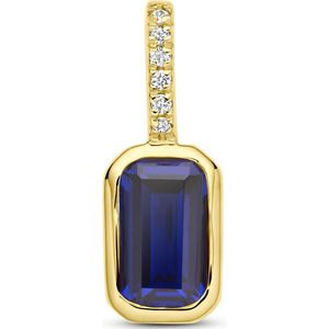 14K geelgoud hanger met geboortesteen en diamant 0.012ct H SI 4034581
