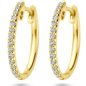 14K geelgoud klapoorringen diamant h si 1,5 mm buis 4033311