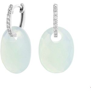 Zilver Gerhodineerde Oorringen chalcedoon 1329115