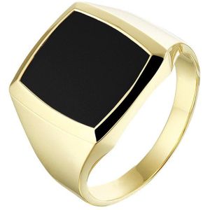 zegelring massief onyx 14K geelgoud 4021304