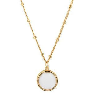 Zilver Verguld Collier wit agaat 2 2100926