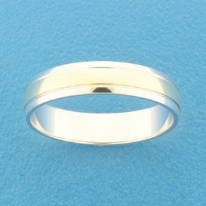 Goud met Zilveren Ring AL750 - 5 mm - zonder steen 5600243 21.50 mm (68)