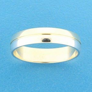 Bicolor Gouden Ring A418 - 5 mm - zonder steen 4207670 19.00 mm (60)