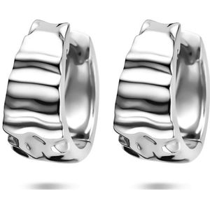 Zilver Gerhodineerde klapoorringen gehamerd 13,5 mm 1341190