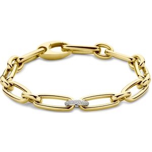 18K bicolor goud geel/wit armband diamant 7,4 mm 19 cm 0.20ct g vsi 7200009