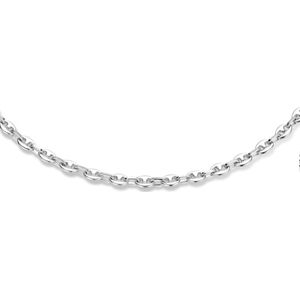 collier koffieboon 3,7 mm 42 + 3 cm zilver gerhodineerd 1335891