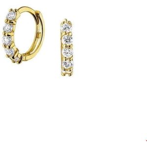 klapoorringen zirkonia 14K geelgoud 4018549