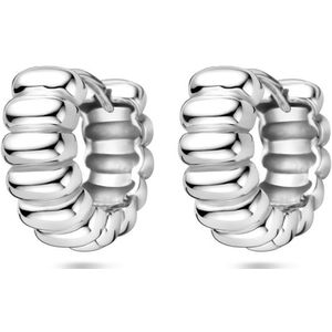 Zilver Gerhodineerde klapoorringen 13 mm 1340497