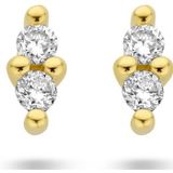 14K geelgoud oorknoppen diamant 0.04ct (2x 0.02ct) h p1 4027436
