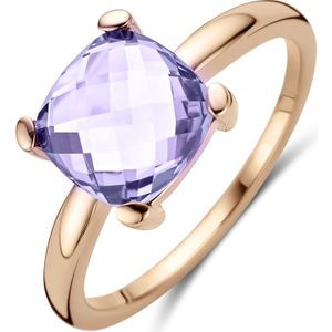 Ring - Amethist - 14K Roségouden Ring - Gepolijst - 8.5x9mm