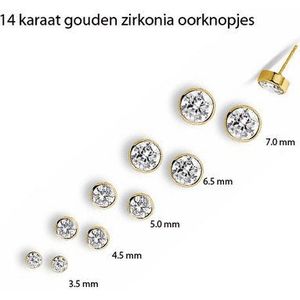 oorknoppen zirkonia 14K geelgoud 4009286