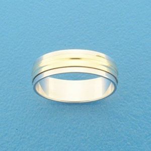 ring al759 - 5 mm - zonder steen goud met zilver 5600164
