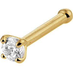 kogel neusknopje zirkonia 14K geelgoud 4023137