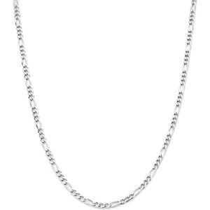 Zilver Gerhodineerde Collier figaro 3 1334022