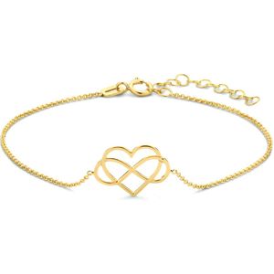 goud (geelgoud) armband hart en infinity 16 + 3 cm 4024463