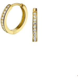 klapoorringen zirkonia 14K geelgoud 4017268