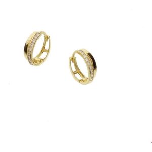 klapoorringen zirkonia 14K geelgoud 4017464