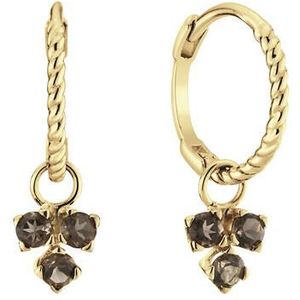 Jackie Gold - Triangle Smoky Quartz - JKE24.019 - Oorbellen