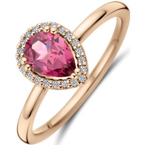 14K roségoud ring roze rhodoliet en diamant 0.06ct h si 4401571 16.50