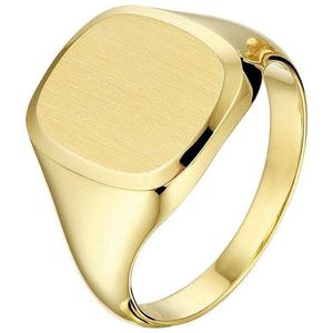 graveerring massief mat gediamanteerd 14K geelgoud 4020258