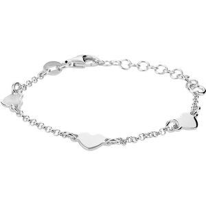 Zilver Gerhodineerde Armband hartjes 1 1333286