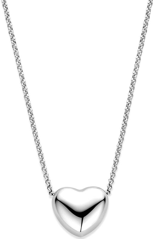 Zilver Gerhodineerde collier hart 1,5 mm 42 + 5 cm 1338360