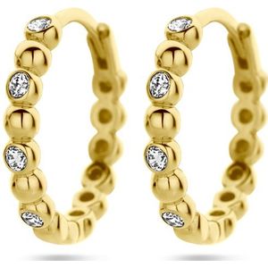 14K geelgoud klapoorringen zirkonia 4029546