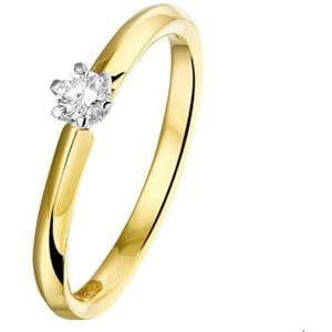 Bicolor Gouden Ring diamant 0.10ct H SI 4207431 18.50 mm (58)