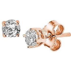 oorknoppen zirkonia 14K roségoud 4401169