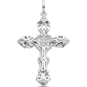zilver gerhodineerd hanger kruis 1336022