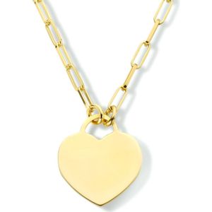 zilver verguld (geel) collier hart 42 + 3 cm 2102096