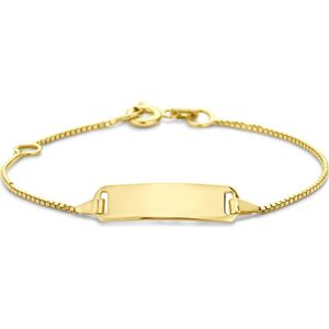 14K geelgoud graveerarmband plaat 5,0 mm 11 - 13 cm 4034386