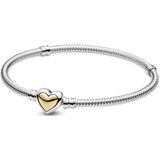 Pandora 599380C00 - Domed Golden Heart Clasp Snake Chain - Armband-lengte 19 cm