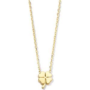 14K geelgoud collier klaver 45 cm 4027288