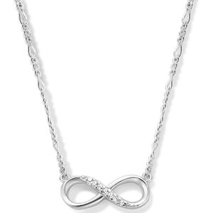 zilver gerhodineerd collier infinity zirkonia 41 + 4 cm 1334813