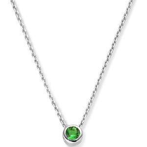 collier met geboortesteen zirkonia 41 + 4 cm zilver gerhodineerd 1335934