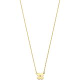 14K geelgoud collier bloem zirkonia 43 - 45 cm 4031236