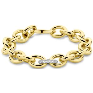 18K bicolor goud geel/wit armband diamant 12 mm 20 cm 0.37ct g vsi 7200007