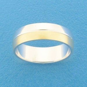 Goud met Zilveren Ring AL760 - 6 mm - zonder steen 5600215 19.00 mm (60)