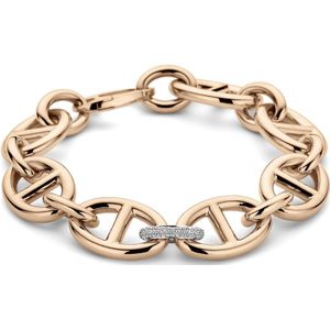 18K bicolor goud rosé/wit armband marine diamant 0.34ct g vsi 16 mm 20,5 cm 7500030