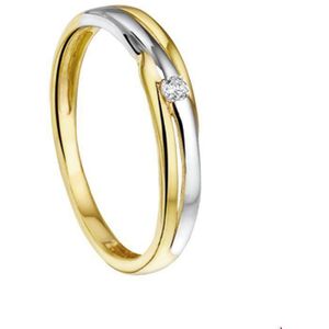 ring zirkonia 14K bicolor goud geel/wit 4207231
