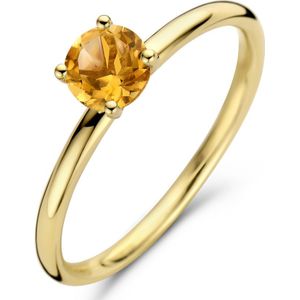 14K geelgoud ring citrien 5,0 mm 4027550 18