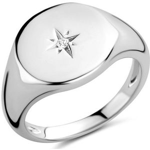 Zilver Gerhodineerde Ring zirkonia 1333670 16.50 mm (52)