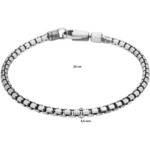 Zilver Geoxideerde Armband oxi venetiaans 3 1101729 22 cm