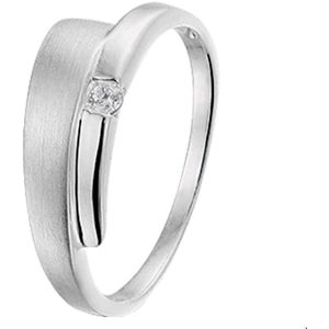 Zilver Gerhodineerde Ring zirkonia poli/mat 1320389 19.00 mm (60)