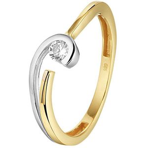ring zirkonia 14K bicolor goud geel/wit 4208609